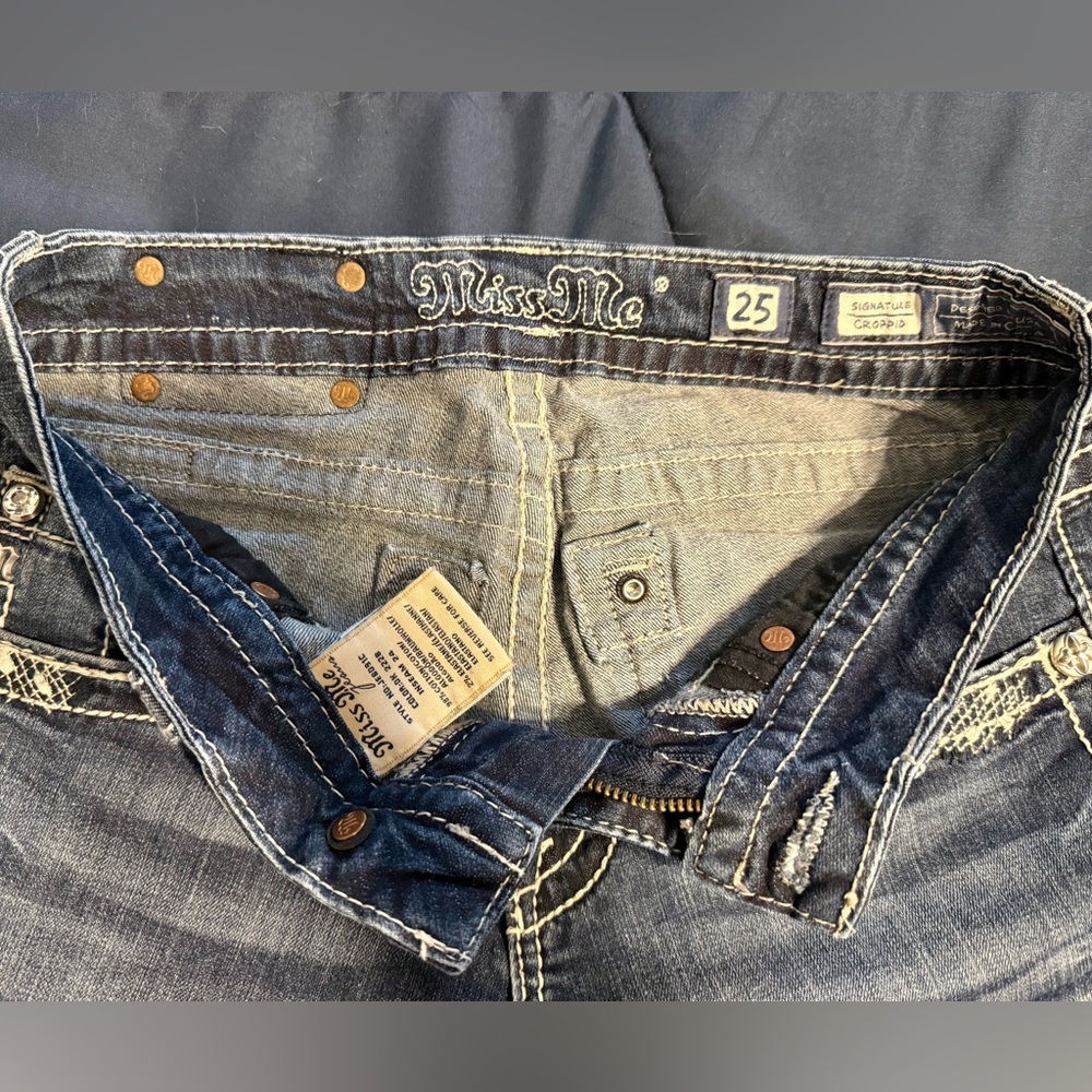 Miss Me Dark Blue Women’s Denim Jeans Low Rise Stretch - Picture 5 of 5